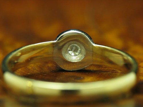 14kt 585 Bicolour Gold Ring With 0,14ct Brilliant Solitaire Trim/ 3,3g/ Rg 59,5 - Picture 4 of 6