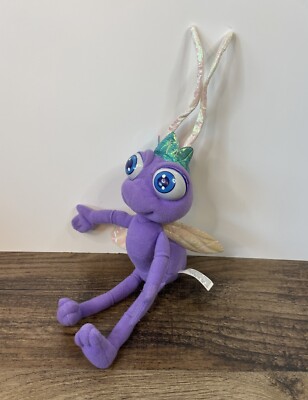 A Bug's Life Princess Atta 9'' Stuffed Beanbag Plush Purple Bug Crown Hard Eyes