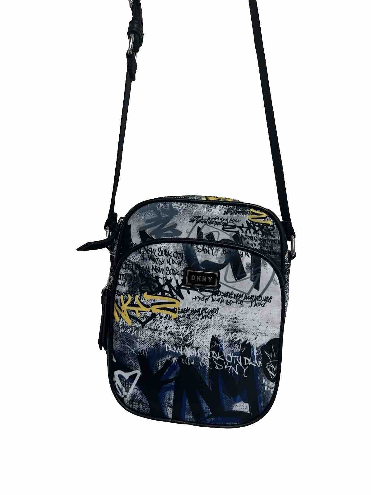 DKNY Women Gigi Flight Bag Crossbody Graffiti Double … Gem