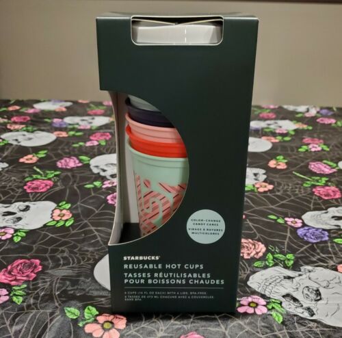 Starbucks Reusable Hot Cups 6er Pack 2020 Holiday Color Changing Candy Cane