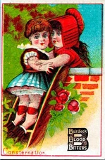 Vintage Burdock Blood Bitters Quack Remedy Victorian Girl Trade Card Buffalo, NY