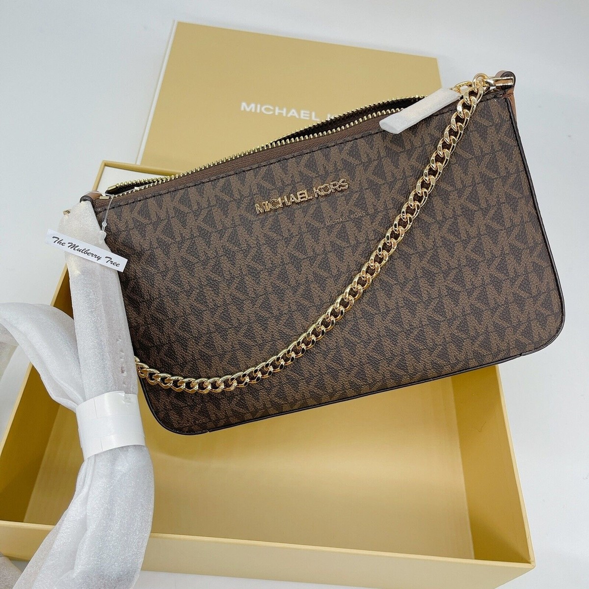 Michael Kors MK Boxed Brown Crossbody Bag & Wallet Gift Set