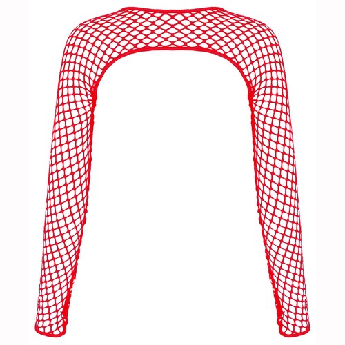 Damen Hollow Out Netz Crop Tops durchsichtig Cover Ups Langarmshirts - Bild 23 von 41