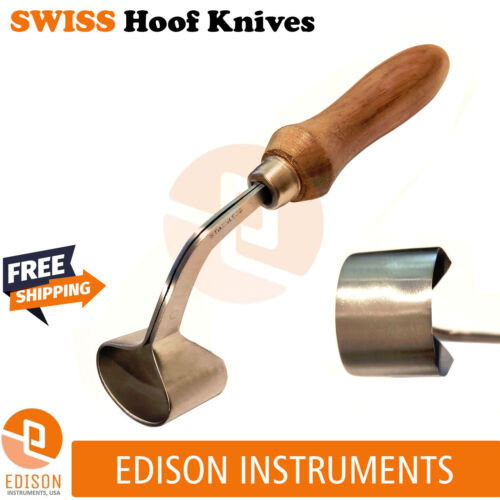 Swiss Hoof Knife Oval-Shaped Blade Farrier Horse Hoof Trimmer-Scraper Veterinary - Picture 3 of 3