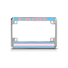 Pride With Transgender Flag Gay LGBT Lesbian Bike Black License Plate Frame Tag