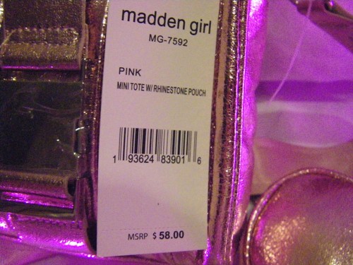 Madden Girl Pink Metallic Mini Tote & Pouch New Sealed - Picture 6 of 14