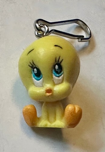 Tweety Vogel Loony Toons gelb Gummi Anhänger 3D Reißverschluss Ziehen Clip auf Tasche