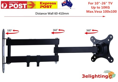 Universal TV Wall Mount Bracket Swivel Full Motion Tilt VESA10 17 26 32 42 50 55 - Picture 10 of 13