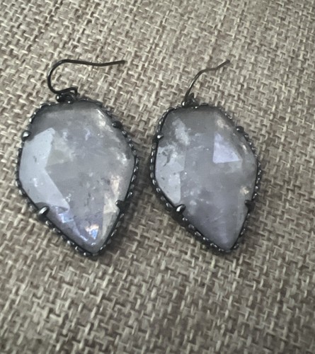 Kendra Scott Corley Mirror Rock Gunmetal Earrings