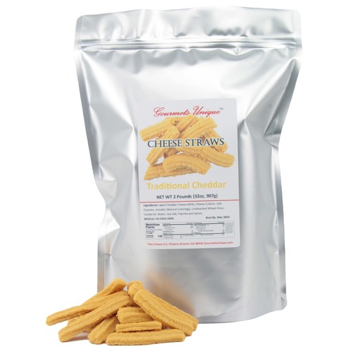 Southern Gourmet Cheddar Cheese Straws 2 Pound Resealable Pouch Snack