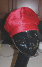 Vintage Fredrick Nelson of Seattle Womens Pillbox Hat Mink Fur RED