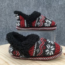 Muk Luks Slippers Womens 6 Magdalena Shearling Clog Slip On Comfort Red Fabric