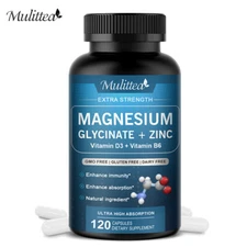 Magnesium Glycinate 500mg With Zinc,D3 Improved Sleep, Stress , Anxiety Relief