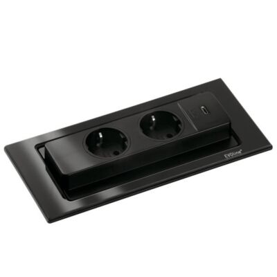 Evoline  Backflip USB C, Built-in Socket Elements, with Schuko Sockets, Surface