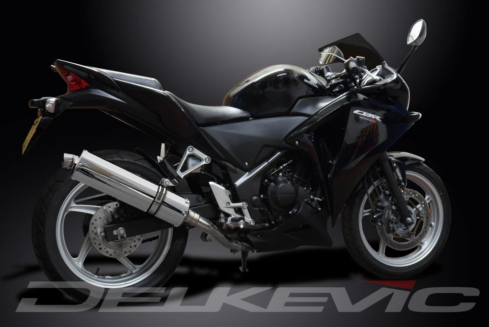 Kit silenciador escape acero inoxidable ovalado 18" Honda CBR250R 2011-2014 Delkevic Slip On Foto 4 de 4