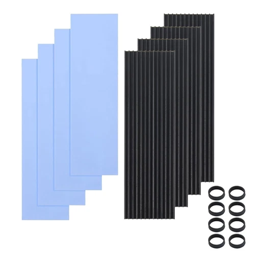 4 PCS M.2 NVMe Heatsink with 4 Thermal Silicone Pads Aluminum 2280 SSD Heat S...