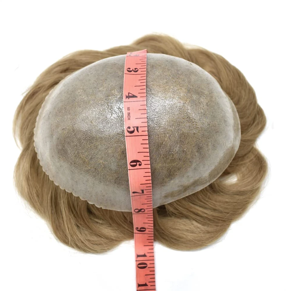 Mens Toupee Hair Replacement Hairpiece Full Poly Injected PU Human Hair System - Image 2 of 4