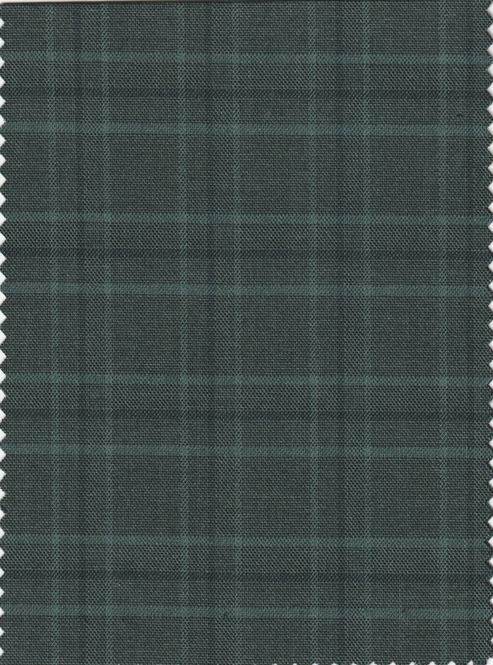 Traje de tela verde a cuadros ventana traje chaqueta pantalones tela de lana 5 yardas Foto 2 de 2