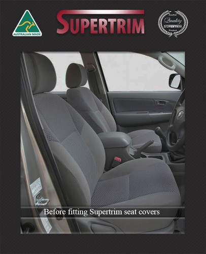 Premium front pair black seat covers fits Toyota Hilux waterproof TOY03 - Picture 6 of 11
