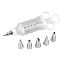 CAKE DECORATING ICING PIPING CREAM SYRINGE TUBE TIPS 6 NOZZLES SET BAKING TOOL