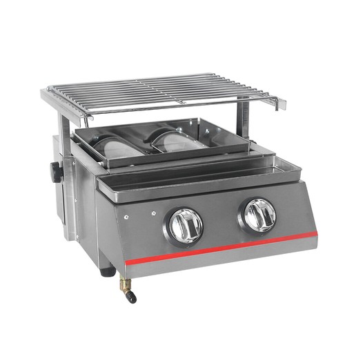 2Burners Commercial LPG Gas BBQ Grill Outdoor Barbeque Party Cooker SS Smokeless - Bild 14 von 14