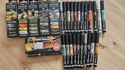 Konvolut AK Interactive Real Color Marker & Metallic Liquid Markers (27-teilig)