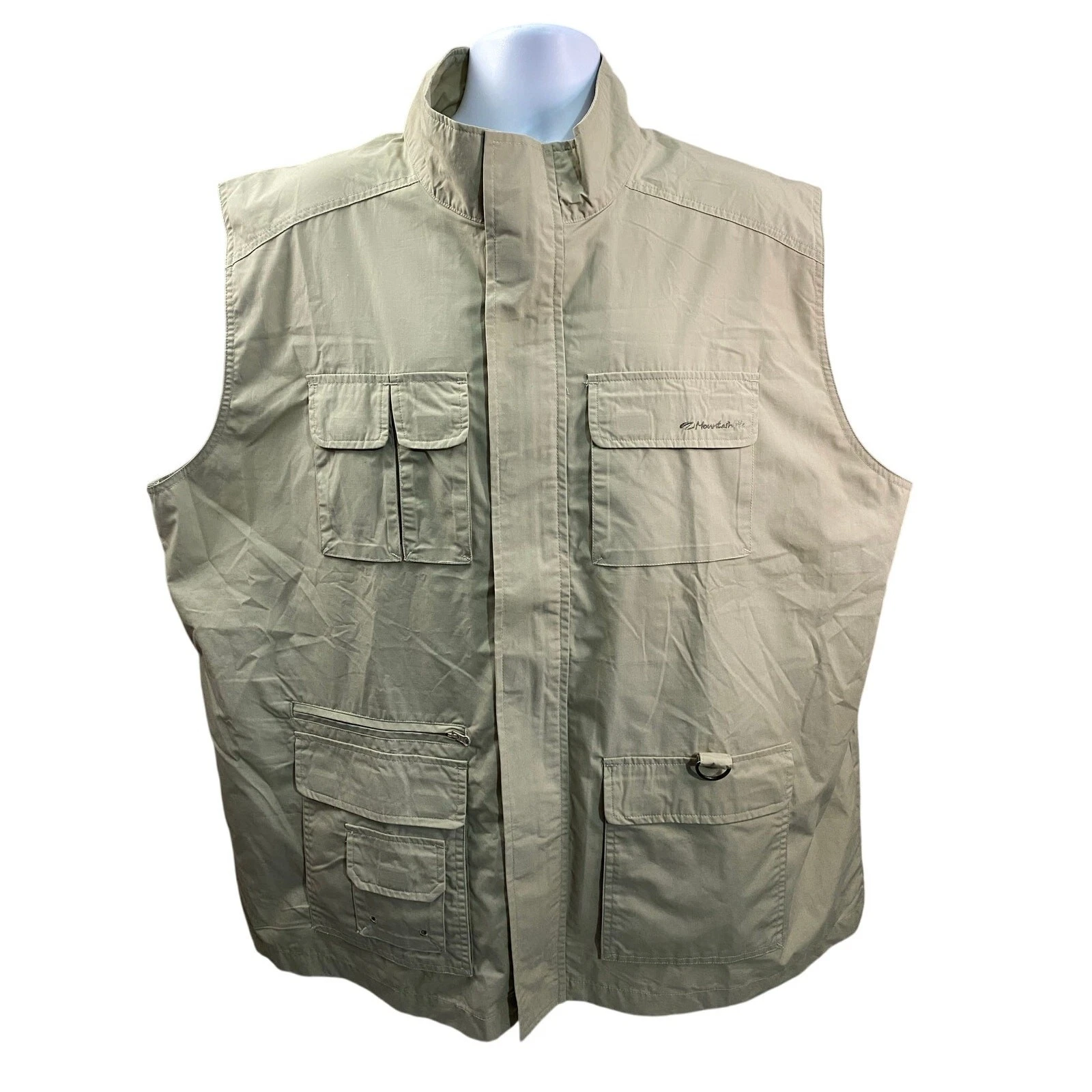 Mountainlife Outdoor Vest Size 3XL Beige Multi-Pocket Utility Fishing Hiking