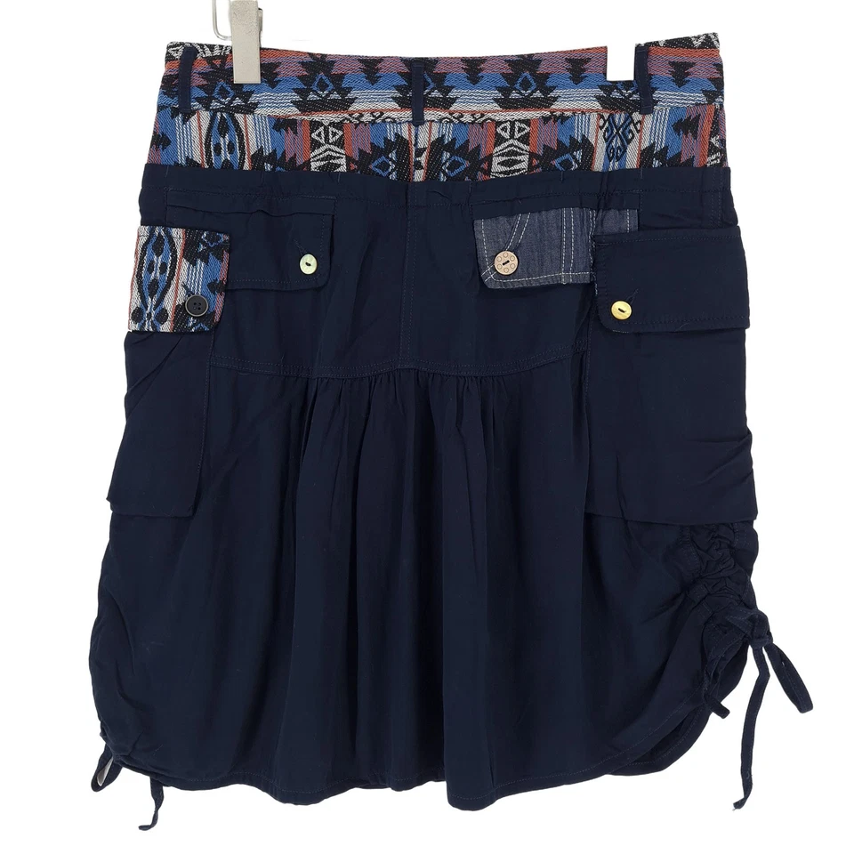 Desigual Vintage Cargo Minirock Navy Bestickt Patchwork Hy7 Größe 42 - Bild 3 von 4