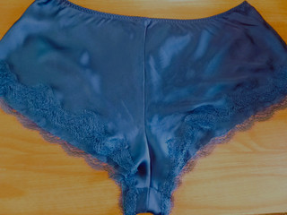 VINTAGE STIL VICTORIA'S SECRET TÜRKIS SEIDIG SATIN HÖSCHEN HÖSCHEN GRÖSSE L 16 18