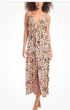 Bar III Women's Animal-Print Swim Cover-Up Maxi Dress, Multi, Large