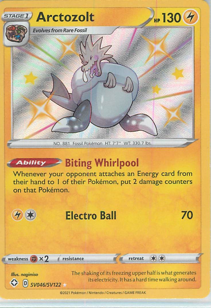 Arctozolt - SV046/SV122 - Pokemon Shining Fates SWSH Shiny Rare Card - NM