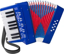 Accordion, 17 Keys Piano Accordion 8 Bass with Straps for Beginners Kids Student