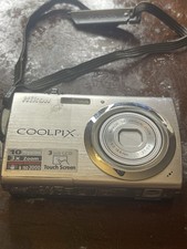 Nikon Coolpix S230 Silver Digital Camera With Battery  Untested (I)