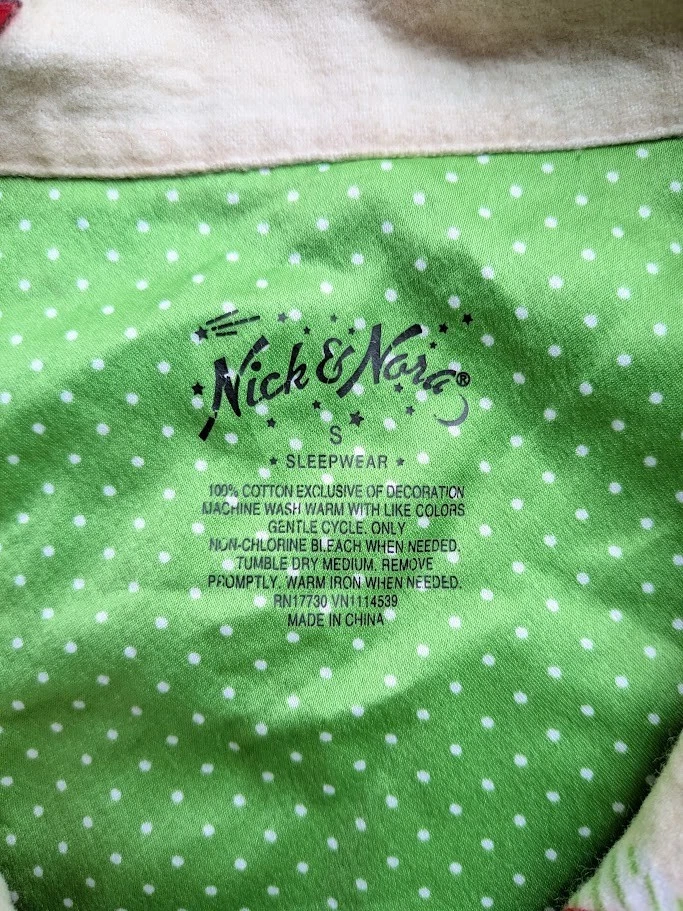 Nick & Nora Womens S Nightgown Santa Scottie Dog Gown Christmas Flannel Retro - Image 4 of 4