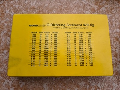 WORKZONE O-Ringe Dichtring-Sortiment in Aufbewahrungsbox von Ø 3,15 bis 50,00 mm