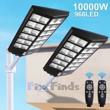 2x Super Solar Street Light Outdoor Commercial Motion Sensor 10000W Dusk to Dawn