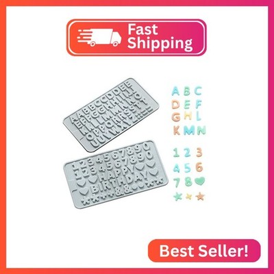 Verdental Silicone Letter Molds and Number Candy Molds Set of 2 Chocolate Molds