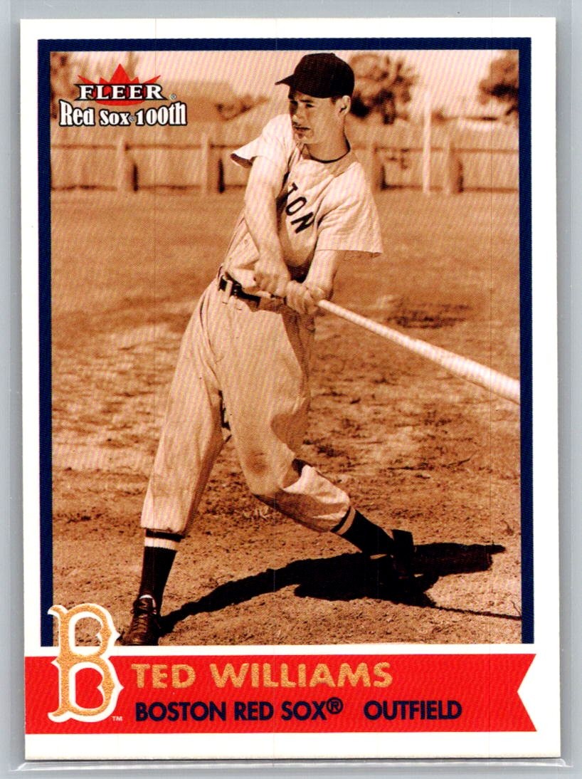 💎2001 Fleer Boston Red Sox 100th Anniversary Baseball #9 Ted Williams