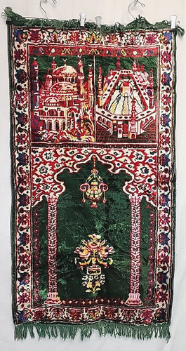 Vintage Muslim Prayer Tapestry Wall Hanging Decor Rug 43x24 Islam Qatar Kuwait