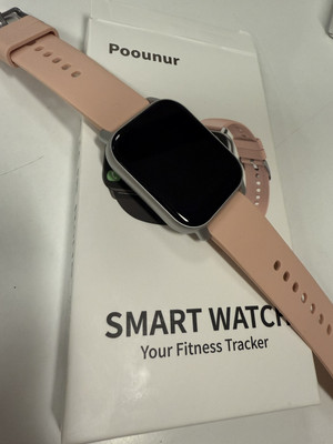 Poounur Smartwatch - Rosa/Silber 1.85 Zoll Full Touchscreen