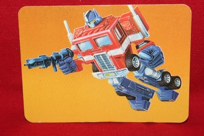 1985 Hasbro Transformers Card Optimus Prime #1  Autobots EX