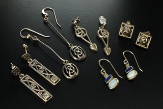 5x CJL & KIT HEATH 925 STERLING SILVER Assorted Design Earring Set 16.76g Y96