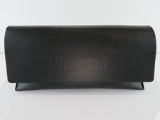 New Authentic Moschino Medium Wide Black Glasses Case Cleaning Cloth