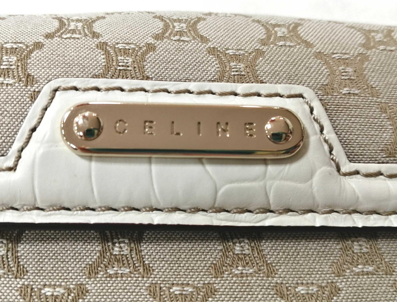 Macadam Pattern Folded Wallet Celine Model White … - image 4