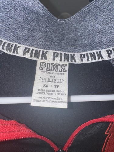 PINK Women’s XS Black/Gray Jacket with Red "N" Logo - Picture 3 of 3