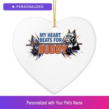 Custom Boxer Paw Print Heartbeat Ornament Personalized Pet Lover Easter Gift