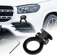 Universal Front Rear Tow Hook Kit For Car Truck Suv Rv - Black Color Black