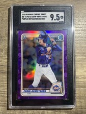 2020 Bowman Chrome Pete Crow Armstrong Purple Refractor /250 BD-72 Mint+ SGC 9.5