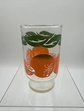 Vintage Anchor Hocking Orange Juice Glass Oranges 4" Mid Century Replacement