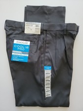 NEW 89 Haggar Cool 18 Sz 32x30 Hidden Expandable Waistband GRAY Pants Pleated